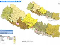 This map shows administrative boundaries and designated area of Nepal